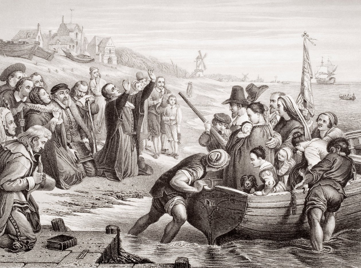 Départ des Pères pèlerins de Delft Haven en juillet 1620, d
