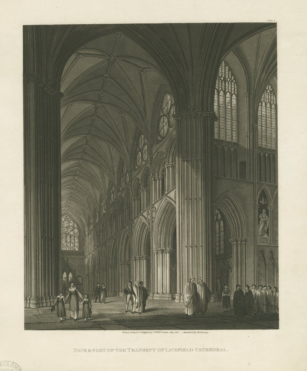 Intérieur de la cathédrale de Lichfield - Nef - Charles Wild
