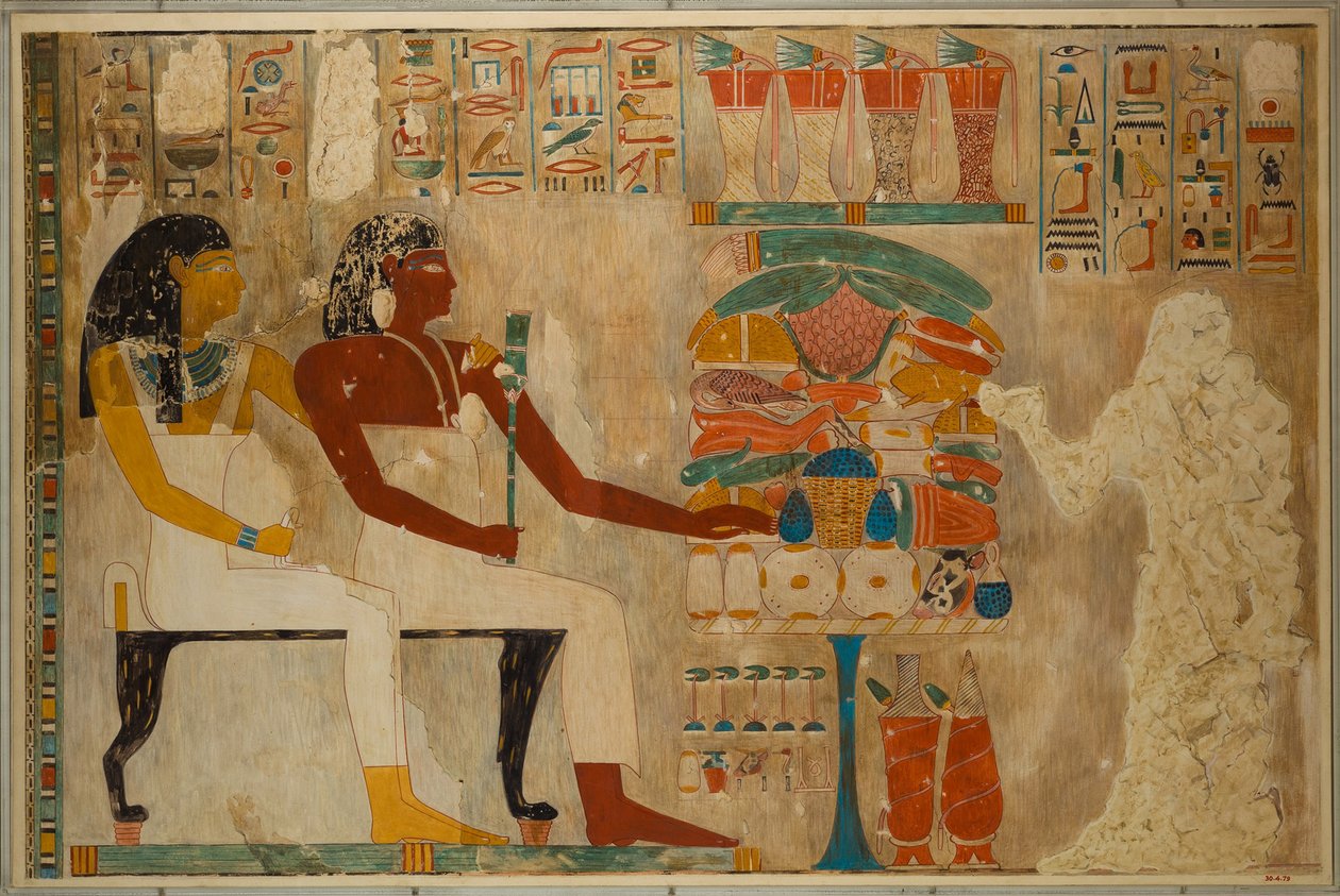 Vizir Rekhmire et sa mère Meryt avec des offrandes alimentaires, c.1928 - Charles Wilkinson