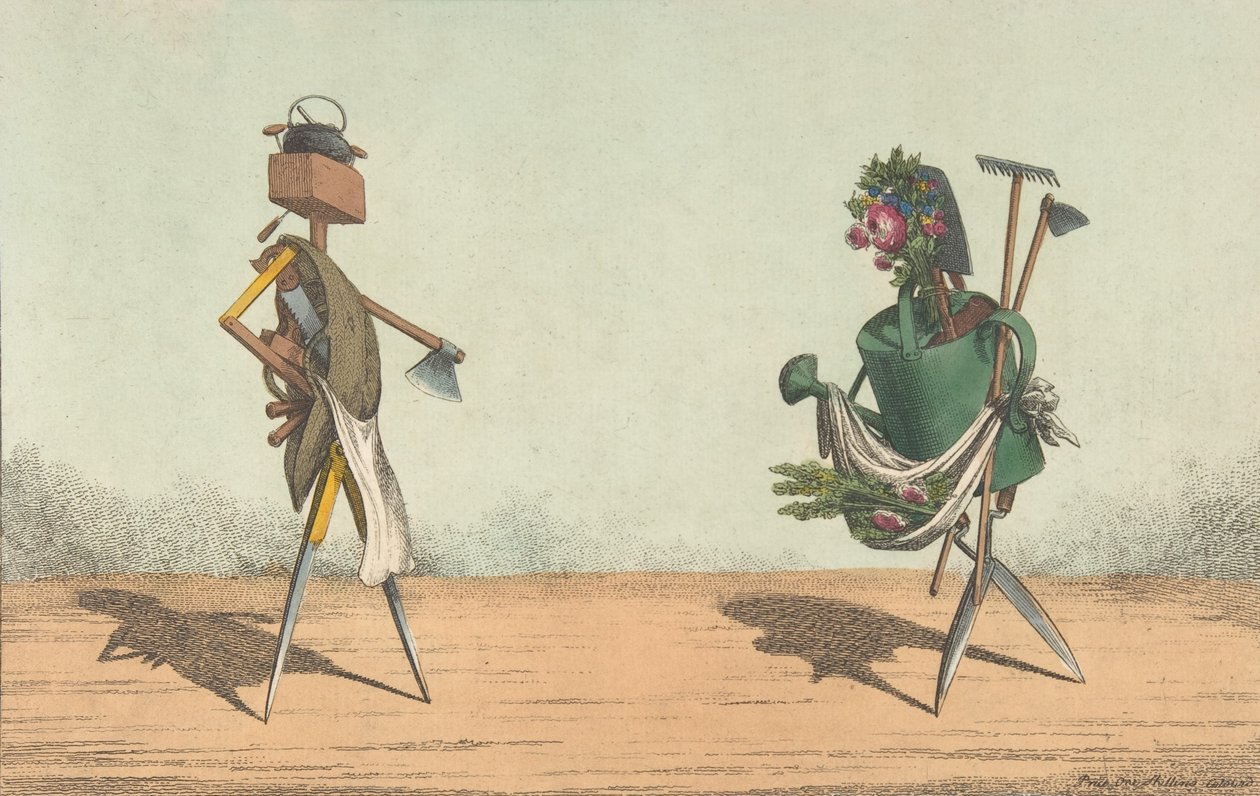 Outils animés, Pl. 1, dédié aux charpentiers et jardiniers de Grande-Bretagne, 1811 - Charles Williams