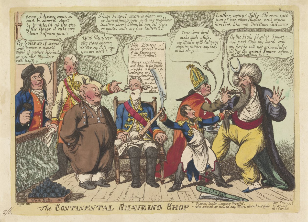 Napoléon comme barbier pour les puissances européennes, 1806 - Charles Williams