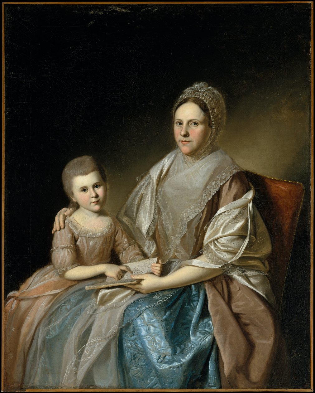 Mme Samuel Mifflin et sa petite-fille Rebecca Mifflin Francis - Charles Willson Peale
