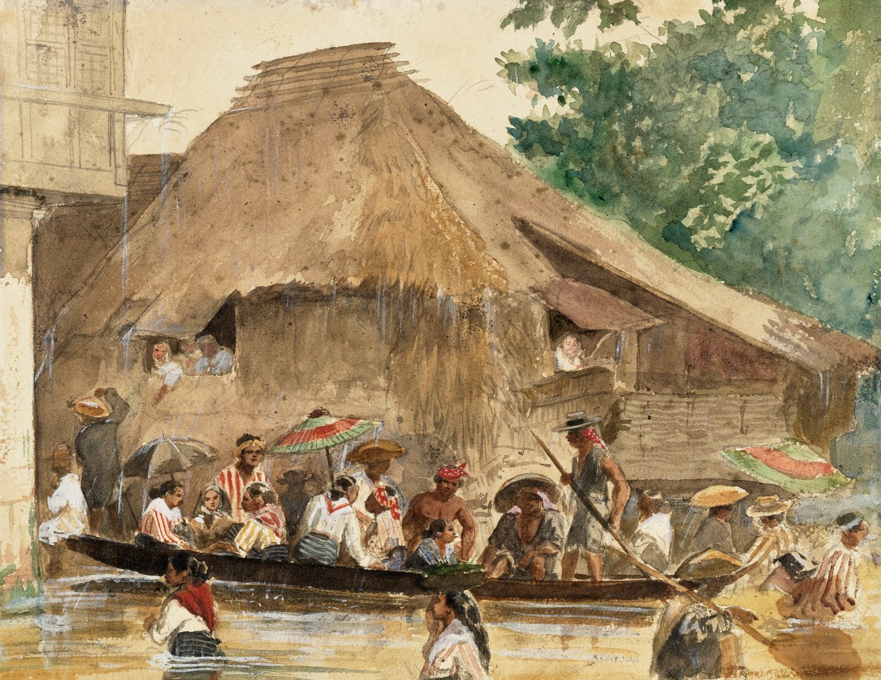 Extrême-Orient : Une rue de Manille pendant les inondations - Charles Wirgman