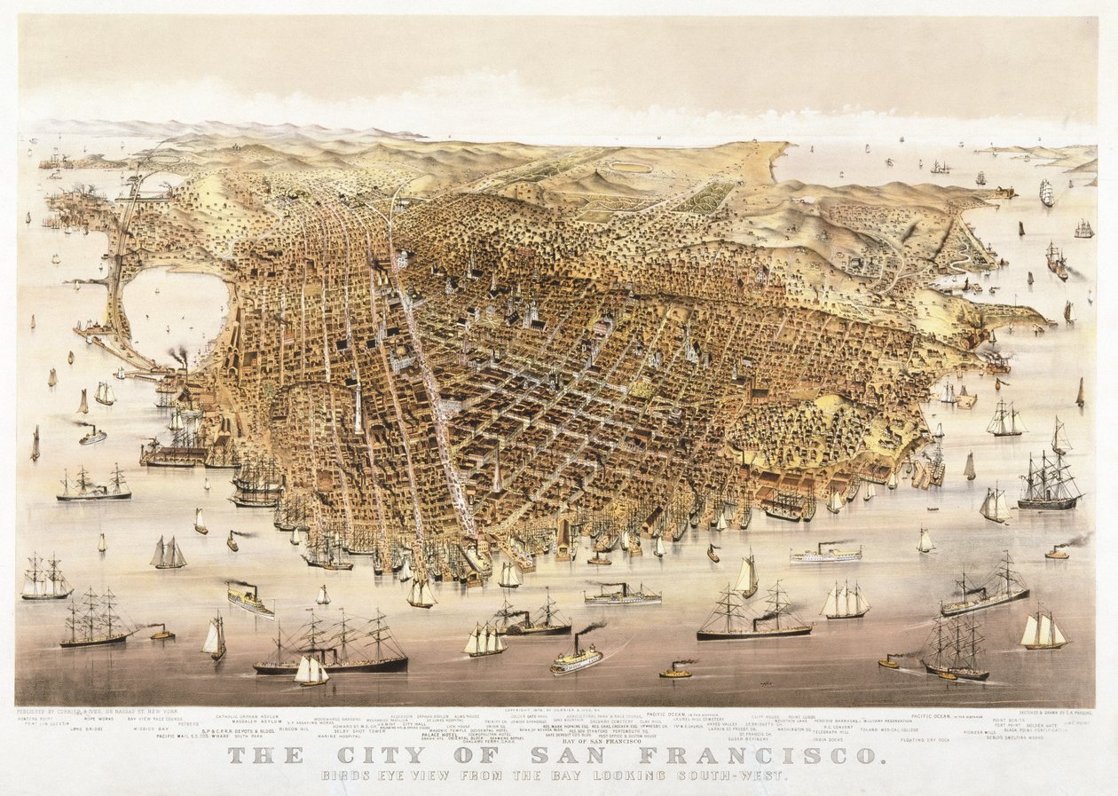 La ville de San Francisco, vue à vol d