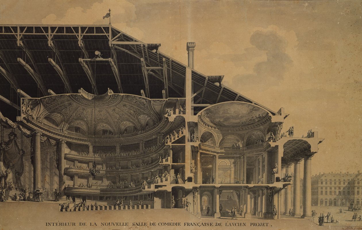 Intérieur de la nouvelle Salle de la Comédie-Française au Théâtre de l