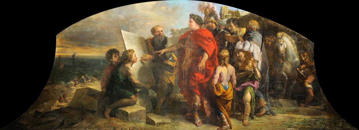 Auguste construisant le port de Misène, 1673-1675 - Charles de la Fosse