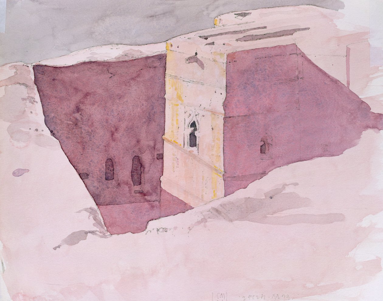 Coucher de soleil à Giorgis, Lalibela, Éthiopie, 1996 - Charlie Millar