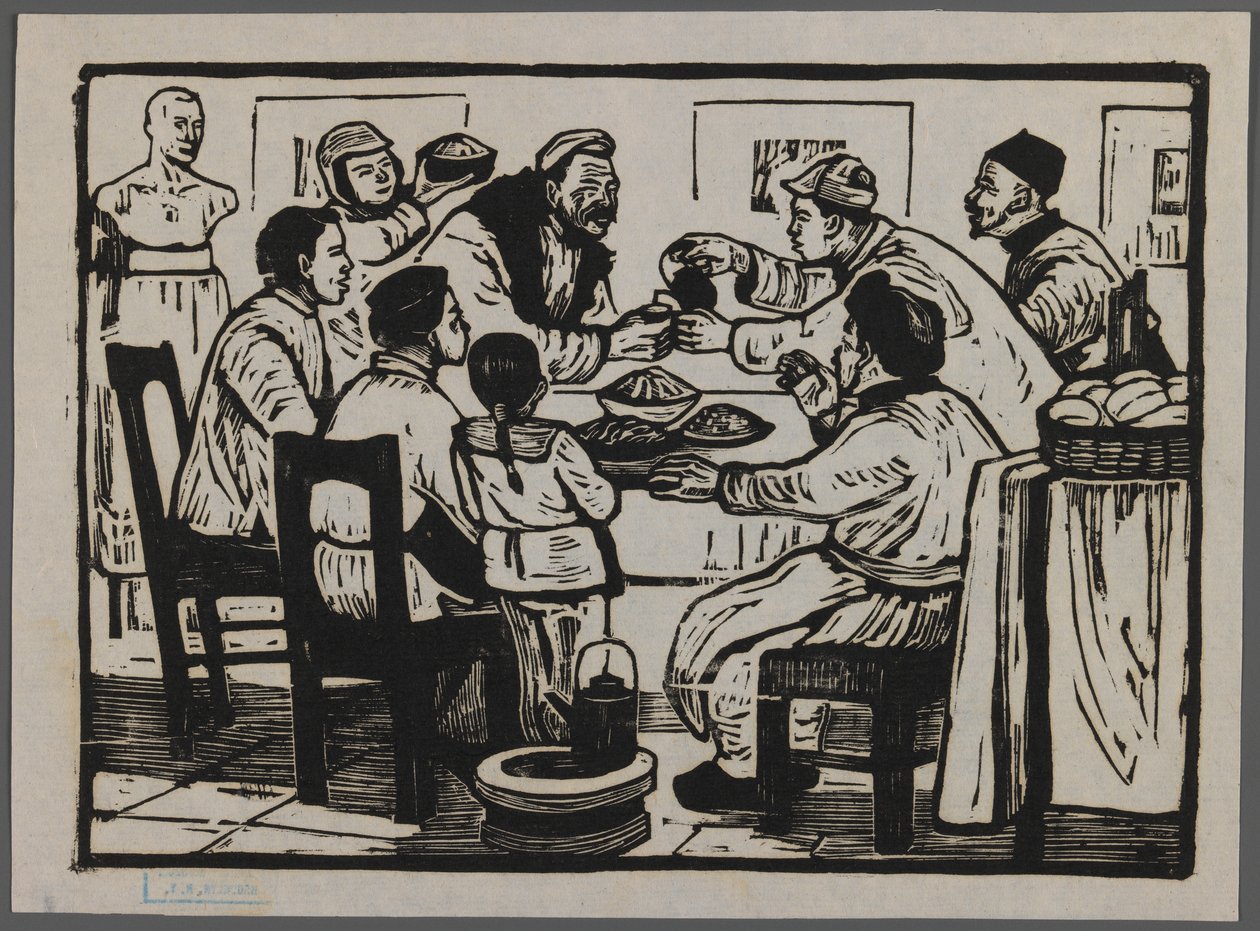 Buvons un verre pour célébrer le réveillon du Nouvel An, c.1945 - Chi Kwei Sung