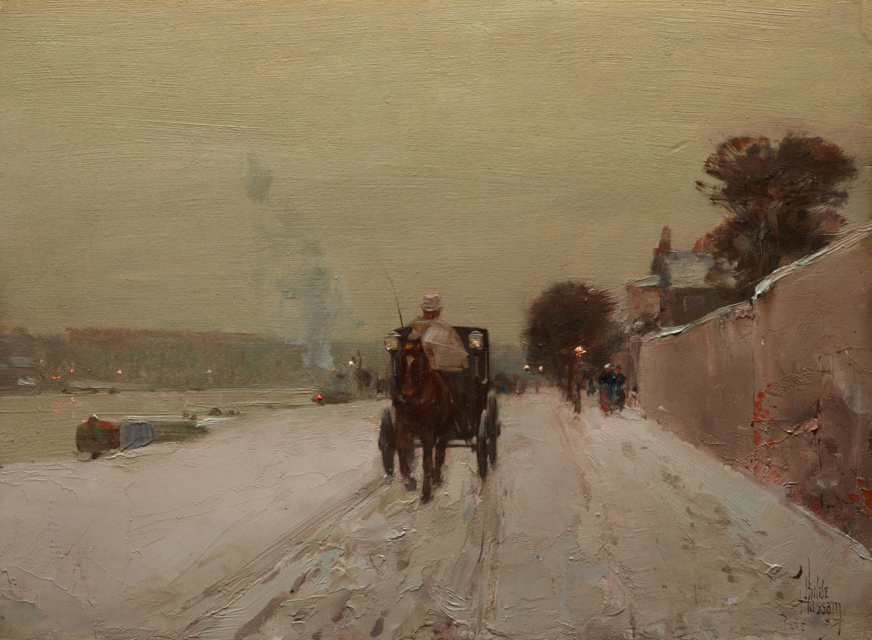 Le long de la Seine, hiver - Childe Frederick Hassam