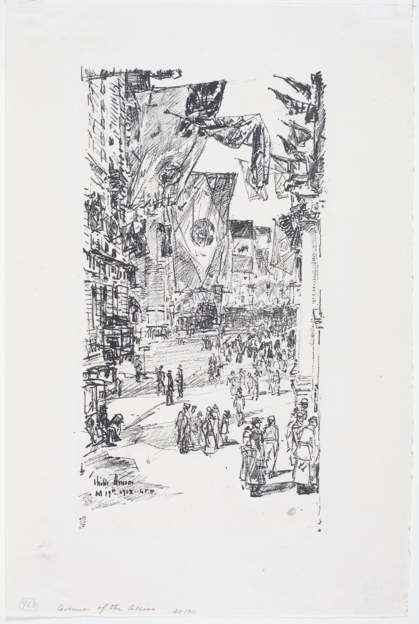 Avenue des Alliés, rue de la ville (5e Ave) - Childe Frederick Hassam