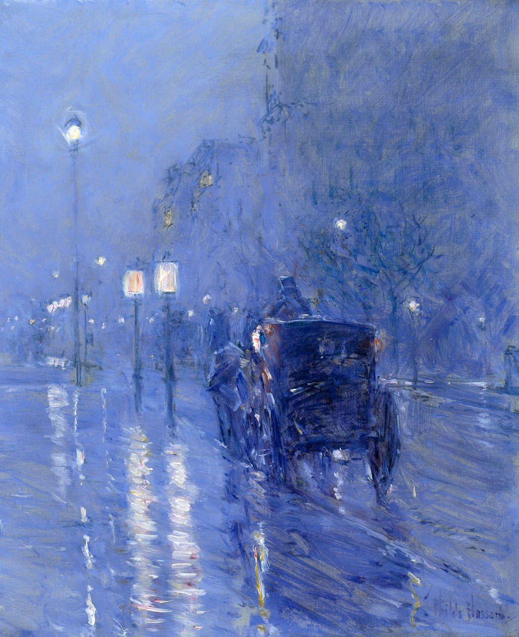 Minuit pluvieux, fin des années 1890 - Childe Frederick Hassam