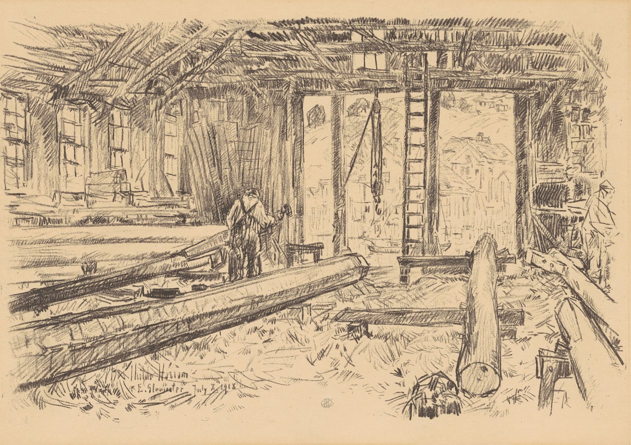 Le magasin Spar, Gloucester - Childe Frederick Hassam