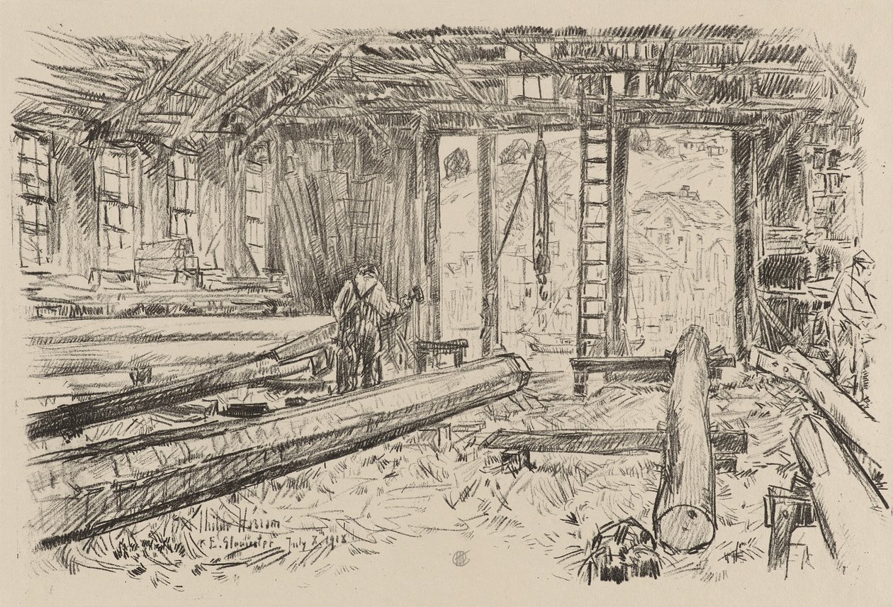 Le Spar Shop, Gloucester, 8 juillet - Childe Frederick Hassam