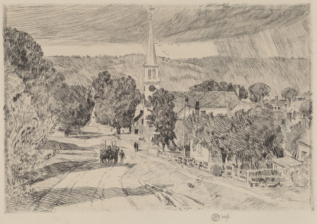 Un Village du Vermont - Childe Hassam
