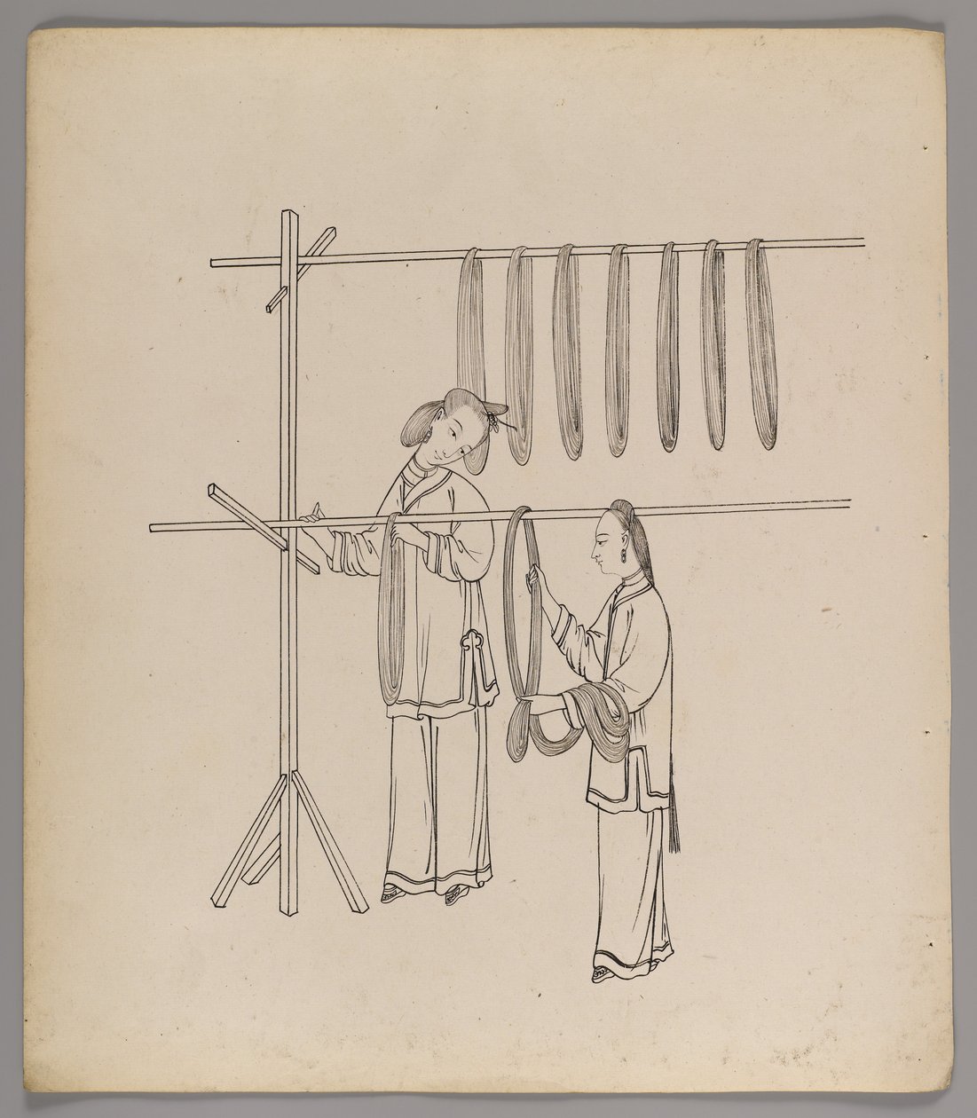 Album de feuilles séparées : Culture et production de la soie - Chinese School