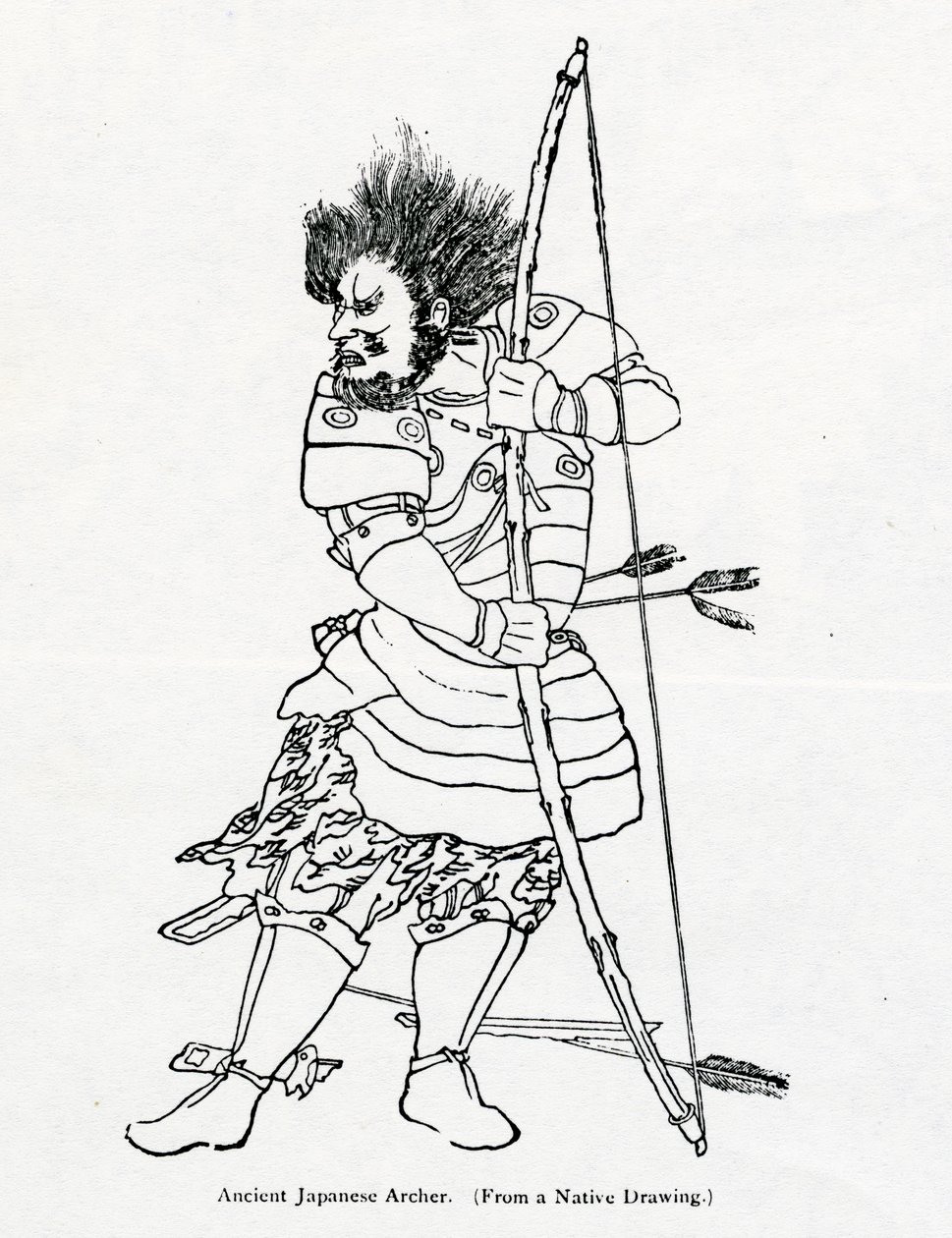 Un ancien archer japonais, illustration de 