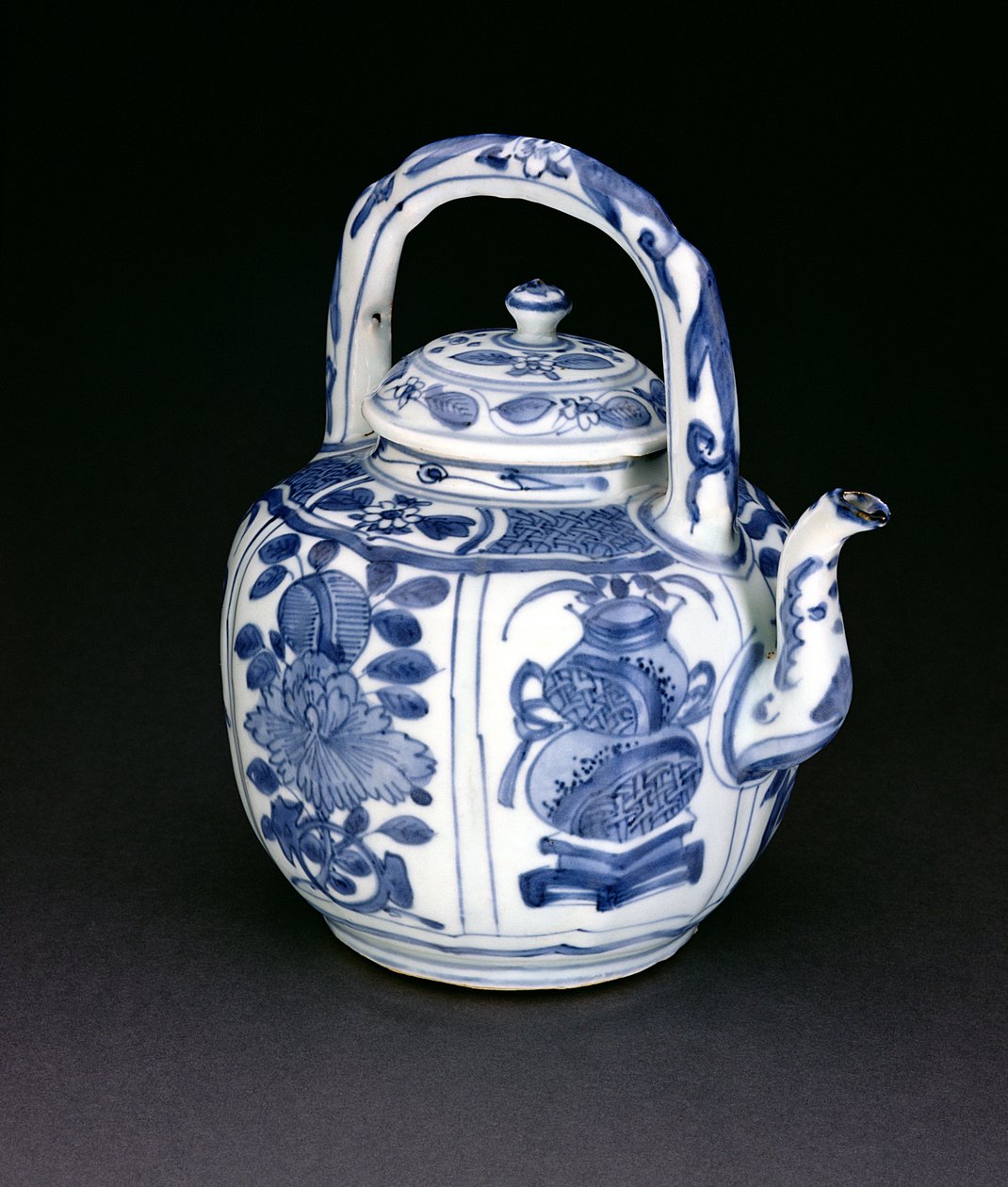 Pot à vin kraak bleu et blanc, Wanli, 1590-1610 (porcelaine) - Chinese School