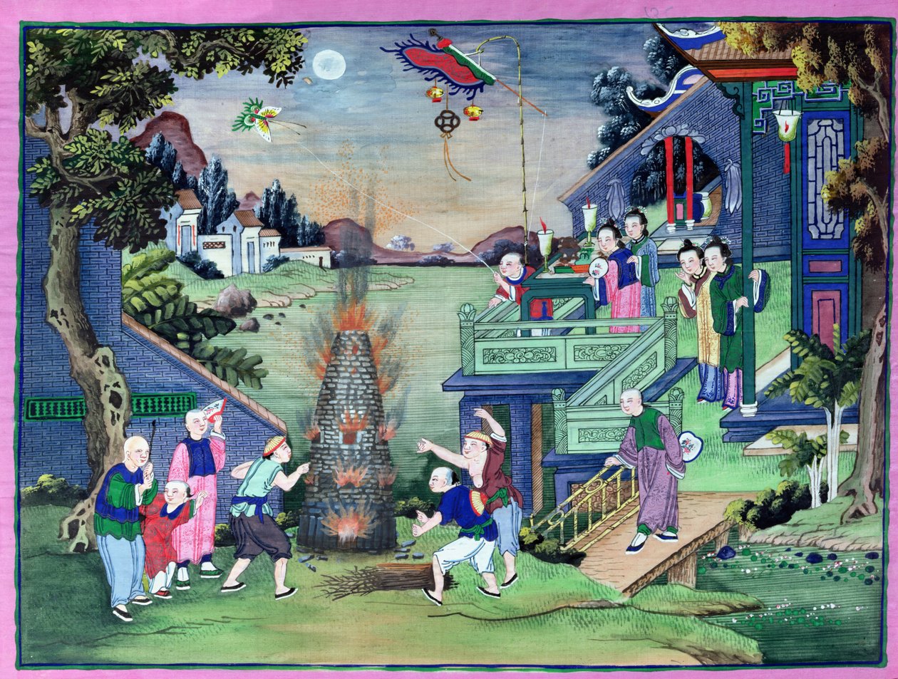 Célébration avec feux d