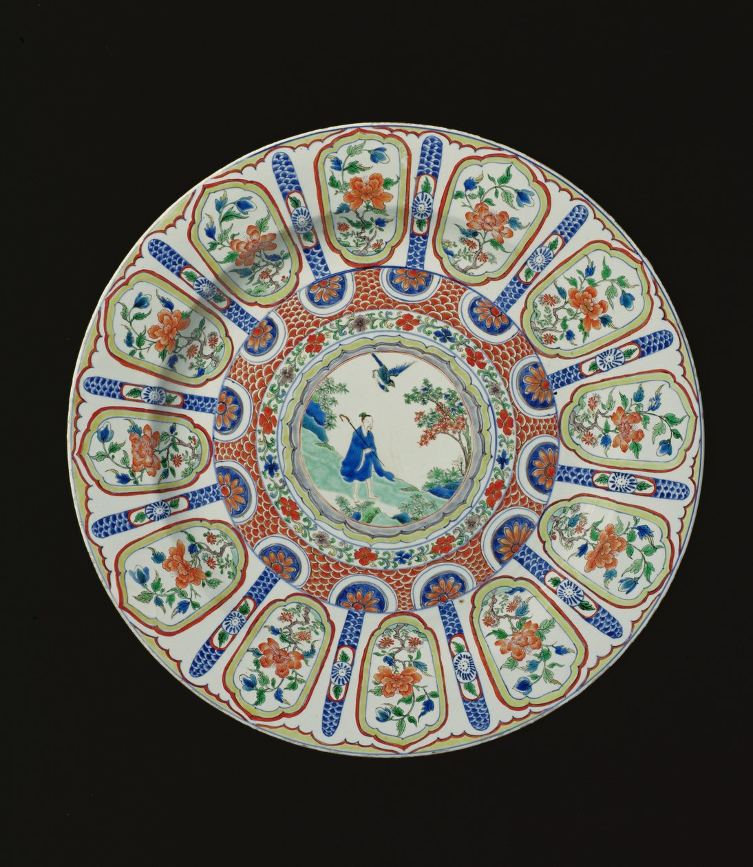 Plat représentant le poète immortel Tang Li Bai, période Kangxi, vers 1690 - Chinese School