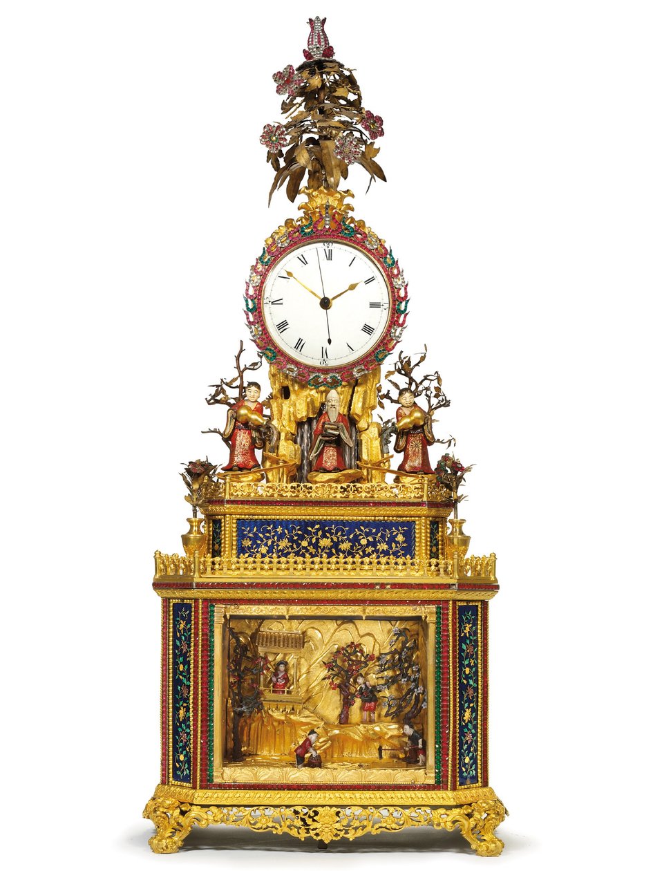 Horloge impériale frappante, musicale et automate "Immortel taoïste", ateliers de Guangzhou, période Qianlong, 1736-95 - Chinese School
