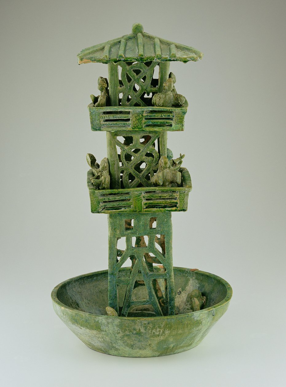 Modèle de tour de guet, dynastie Han - Chinese School