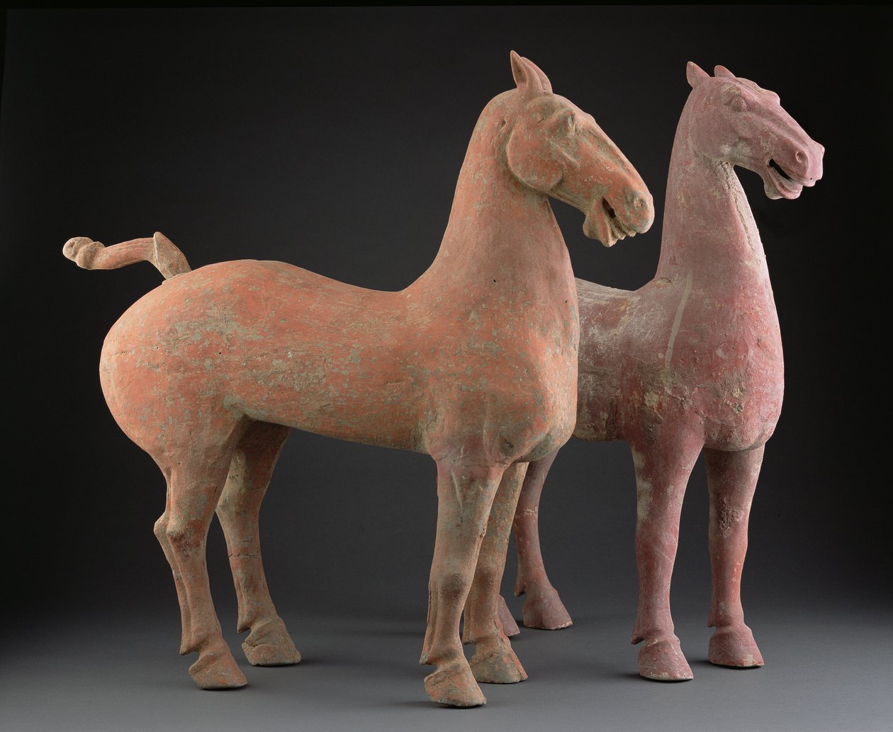 Paire de chevaux, dynastie Han - Chinese School