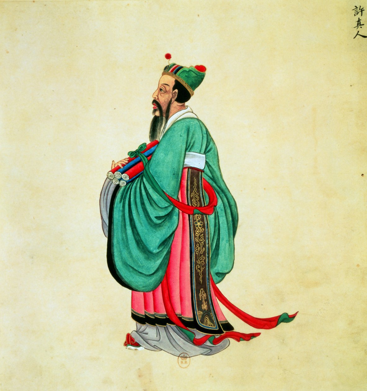 Portrait de Confucius (c.551-479 av. J.-C.) - Chinese School