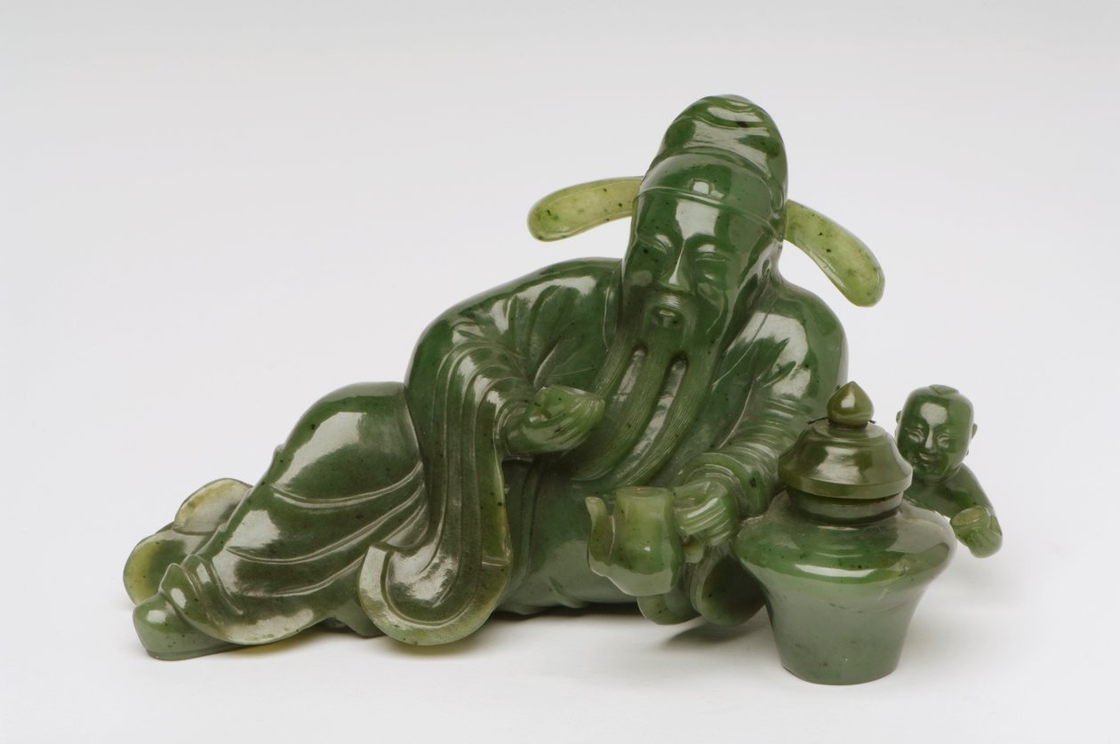 Figure de savant chinois allongé - Chinese School