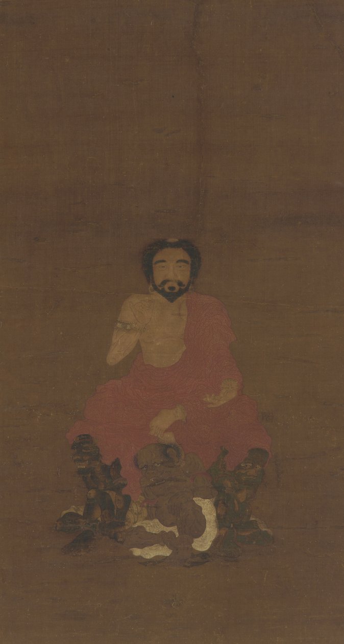Sakyamuni assis sur trois créatures démoniaques, dynastie Yuan-début Ming, XIVe-XVe siècle - Chinese School