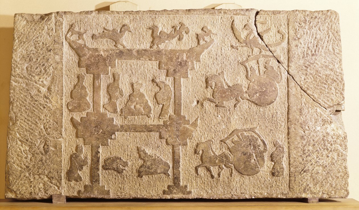 Dalle décorée de carrosses et d