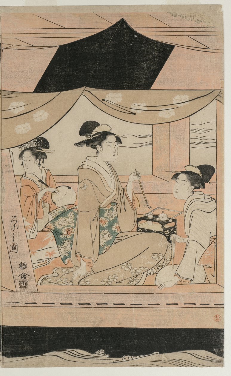 Fête sur le bateau de plaisance Kawaichimaru - Chobunsai Eishi