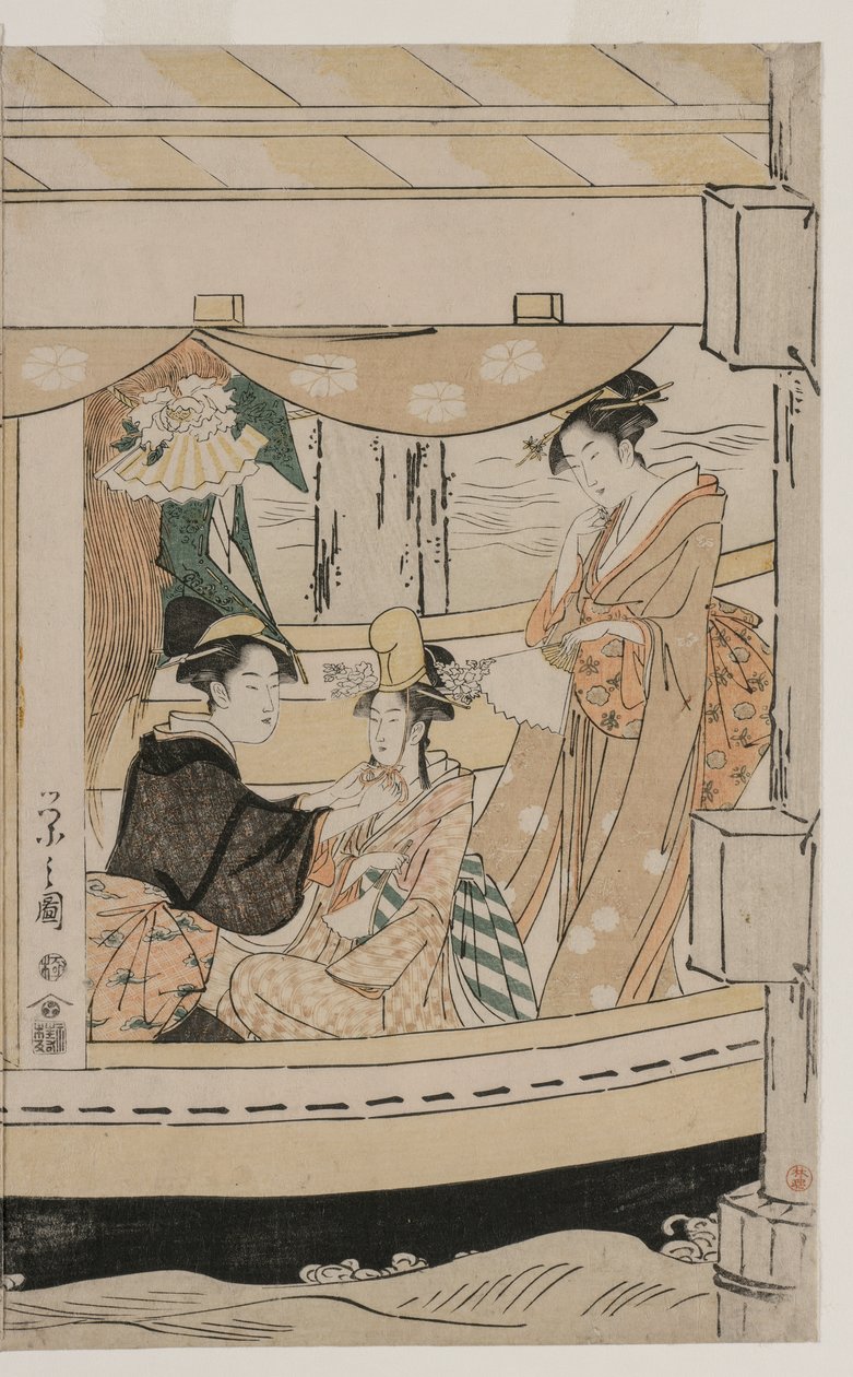 Fête sur le bateau de plaisance Kawaichimaru - Chobunsai Eishi