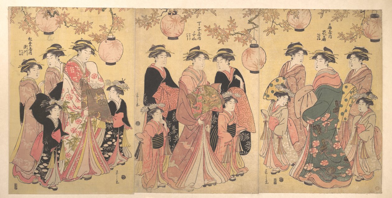 La parade de Yoshiwara en automne - Chobunsai Eishi