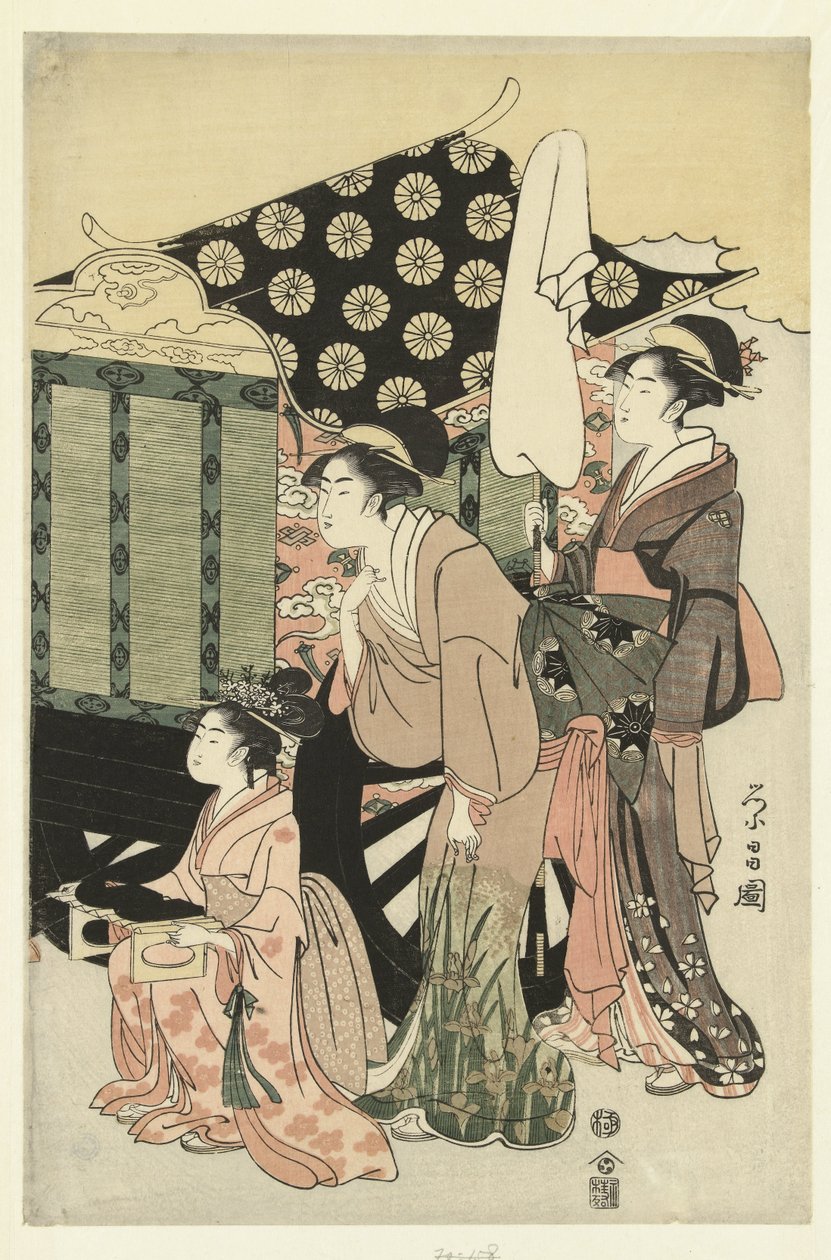 Prince Genji et Yugao - Chokosai Eisho