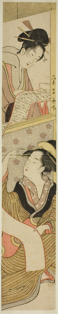 Deux beautés lisant une lettre - Chokosai Eisho
