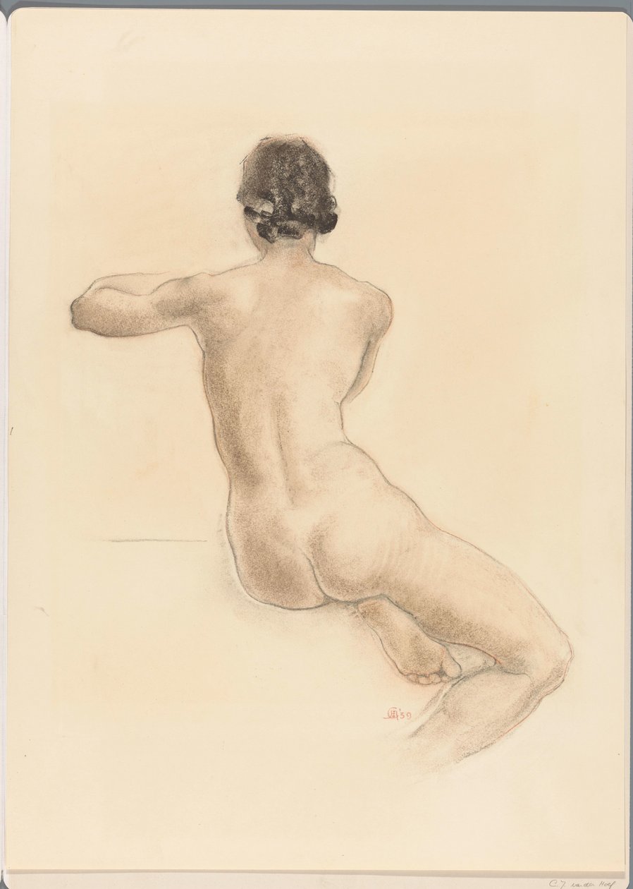Femme nue assise - Chris van der Hoef (signed by artist)