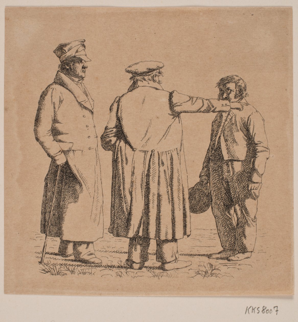 Trois figures de portrait, maître boulanger Købke, major Krohn et sergent esclave Sprøch - Christen Købke