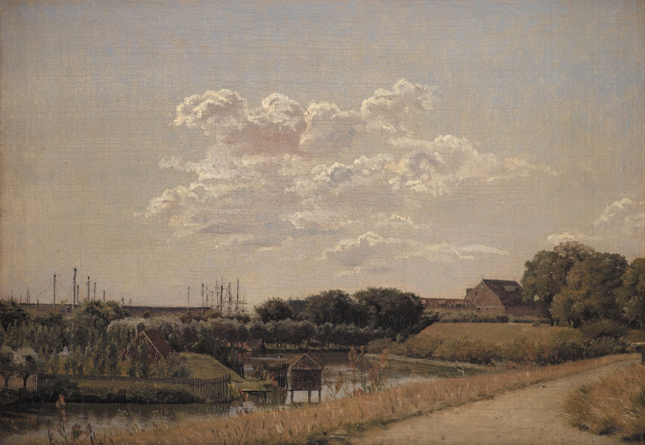 Vue des remparts de la citadelle vers Langelinie et le port naval - Christen Købke