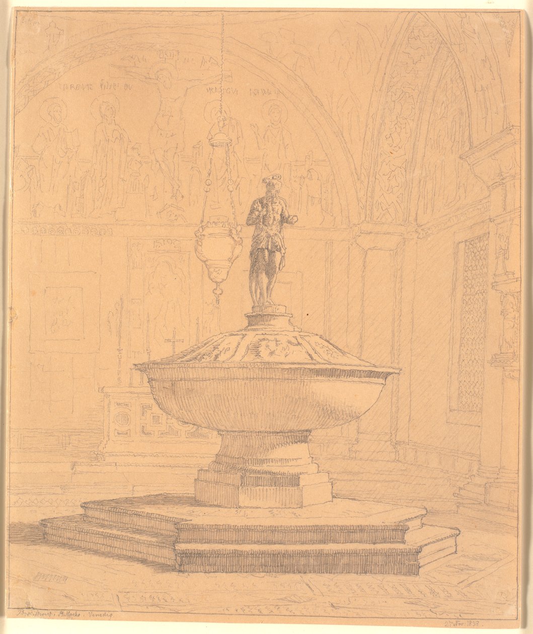 Teil der Taufkapelle bei St. Marco in Venedig - Christen Købke