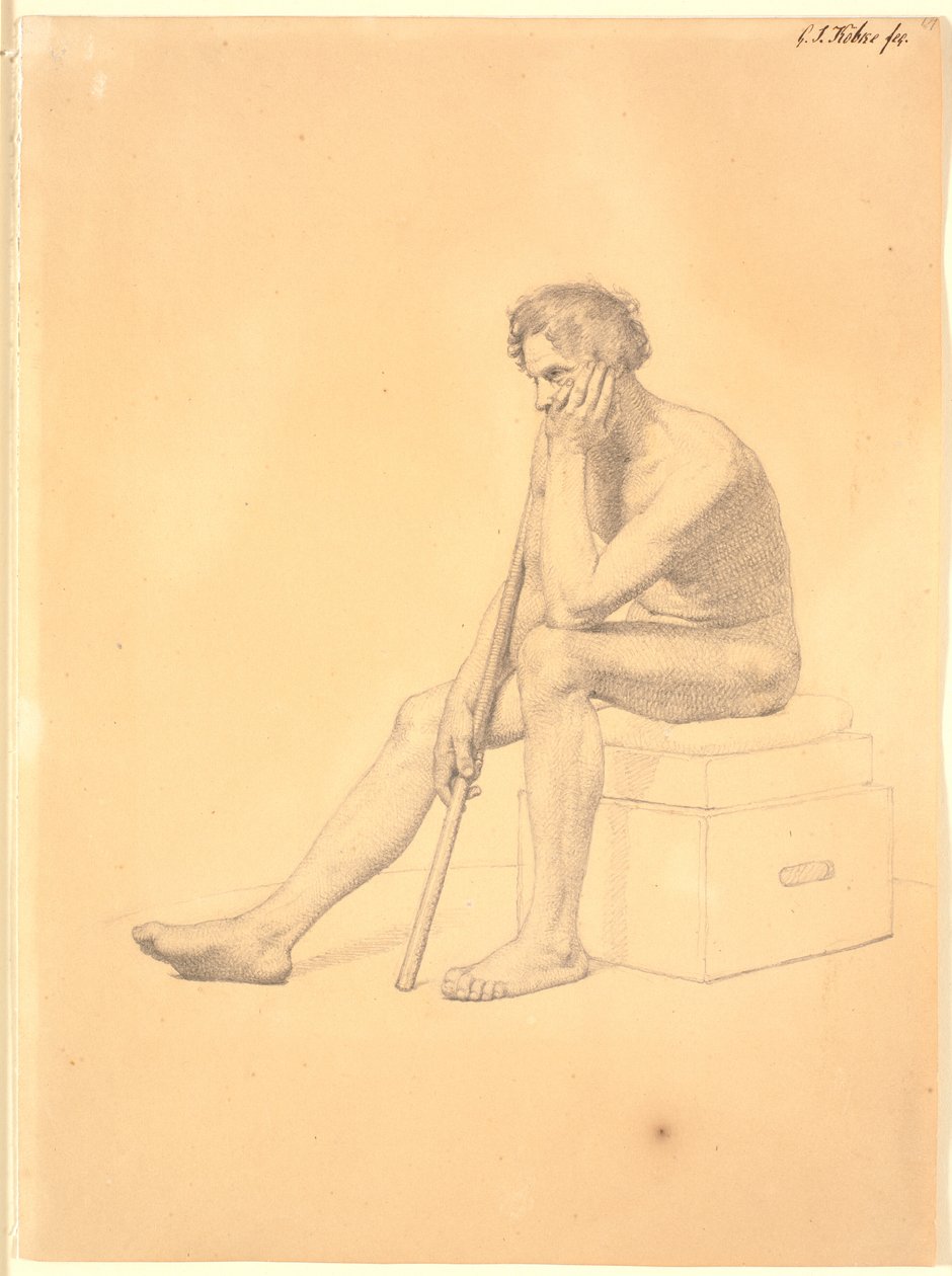 Modèle masculin assis - Christen Købke