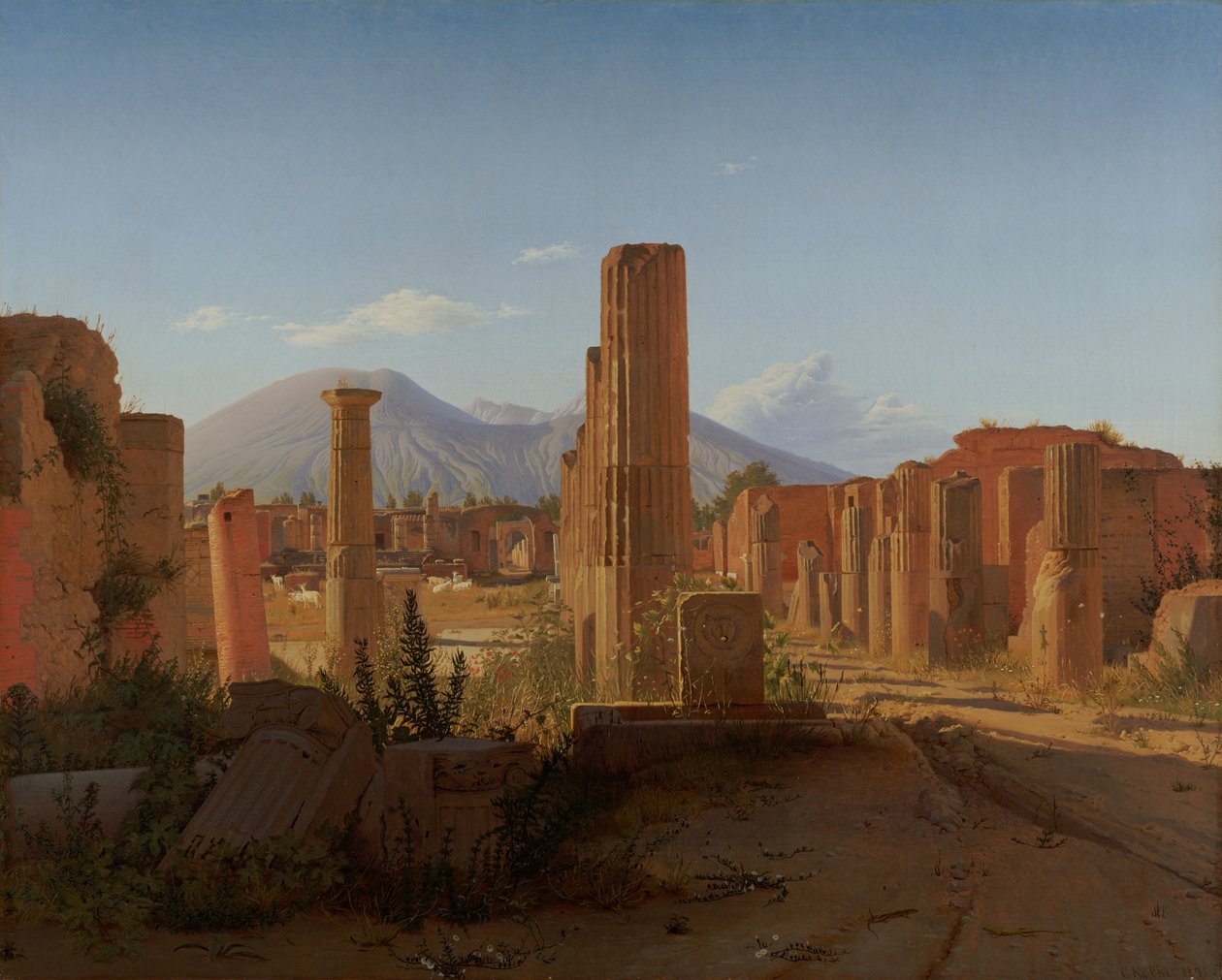 Le Forum, Pompéi, avec le Vésuve au loin - Christen Schjellerup Købke