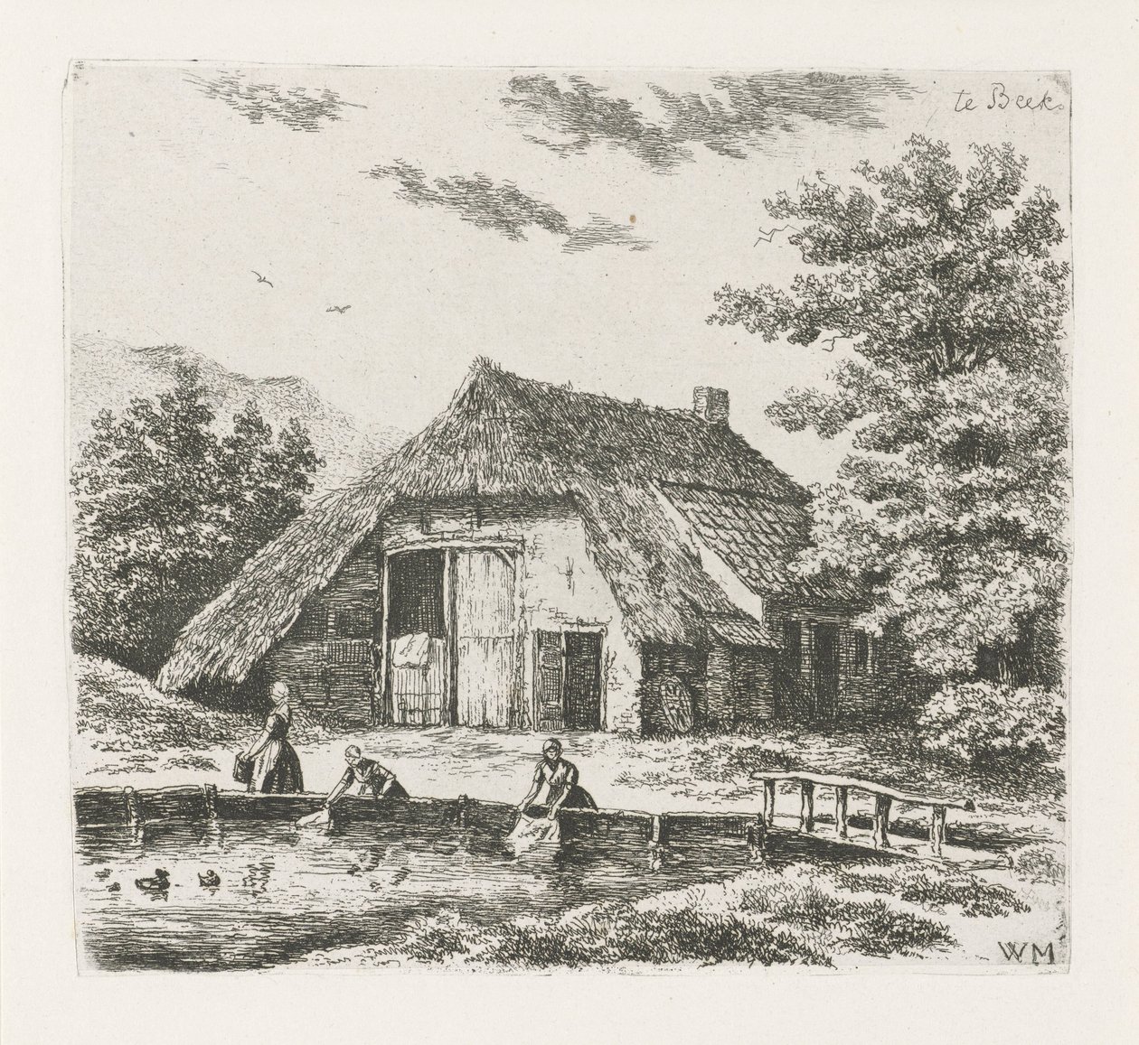 Trois femmes font la lessive à Beek - Christiaan Wilhelmus Moorrees