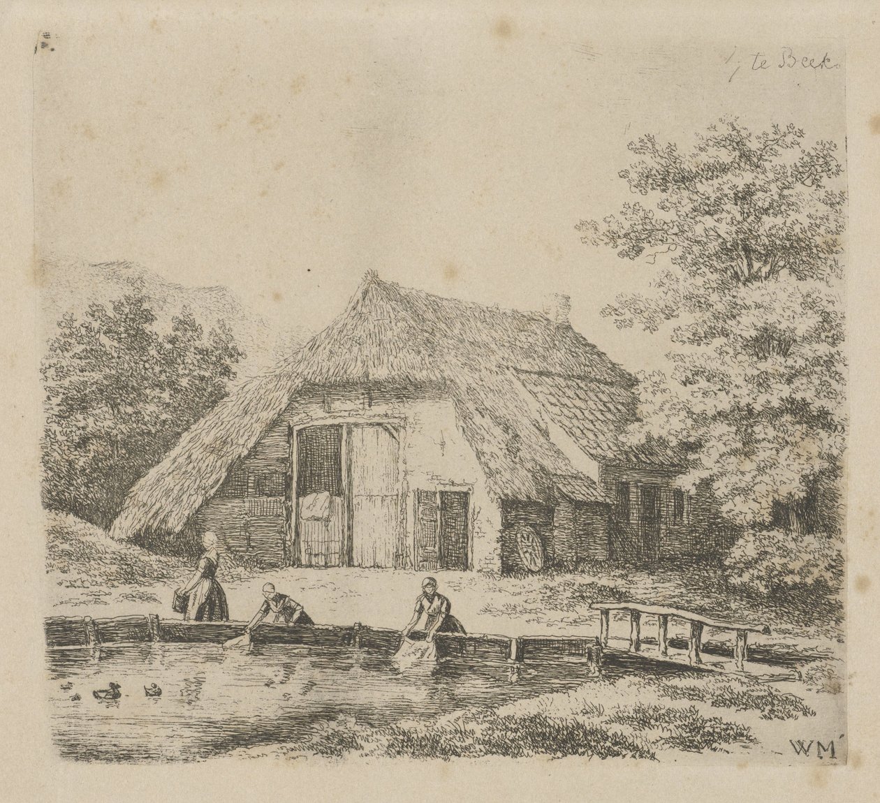 Trois femmes font la lessive à Beek - Christiaan Wilhelmus Moorrees
