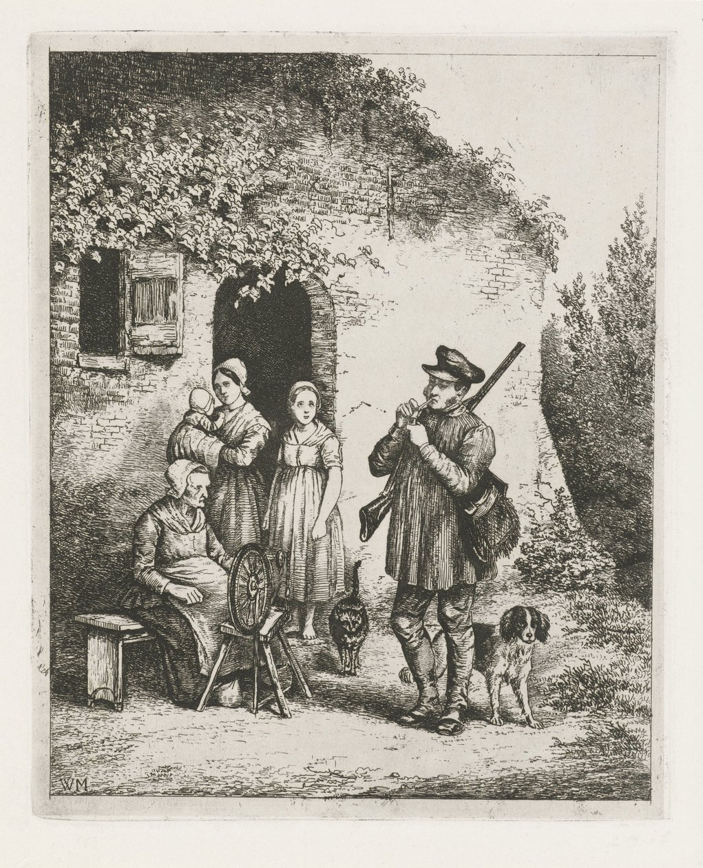Compagnie devant la porte d