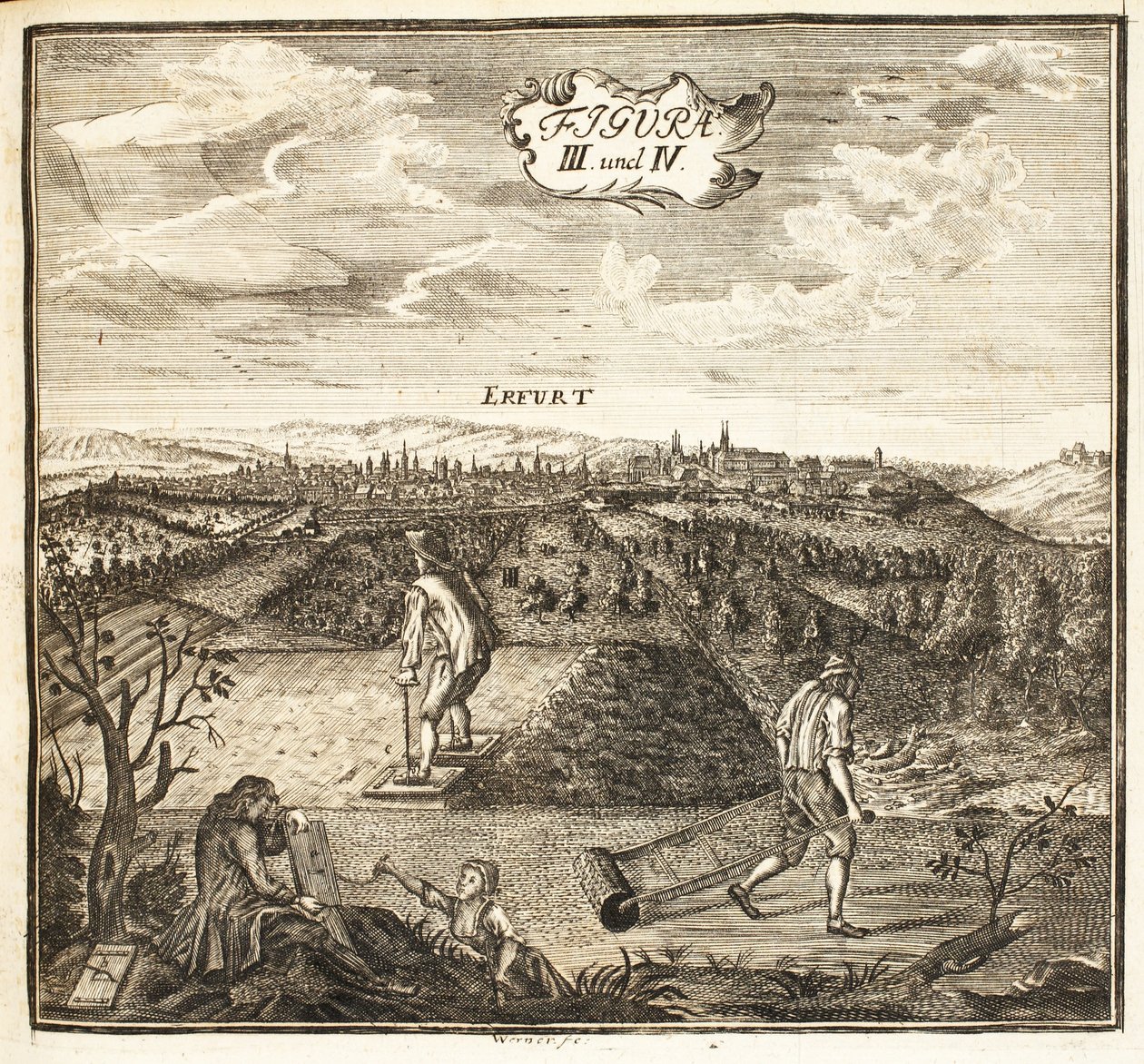 Jardiniers préparant le sol pour les semis, pub. Erfurt en Thuringe, 1753-55 - Christian Reicharts