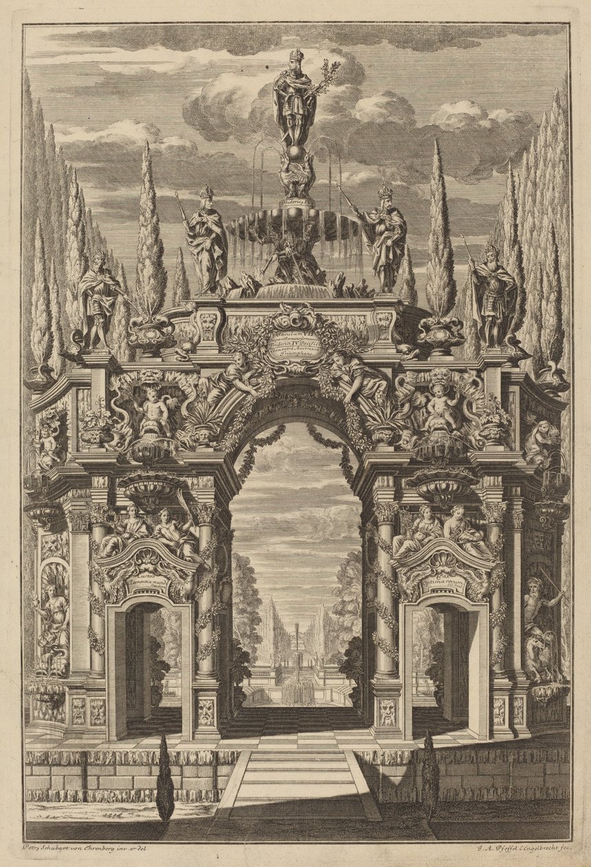 Arc de Triomphe pour Friedrich IV - Christian Engelbrecht and Johann Andreas Pfeffel, after Peter Schubert von Ehrenberg