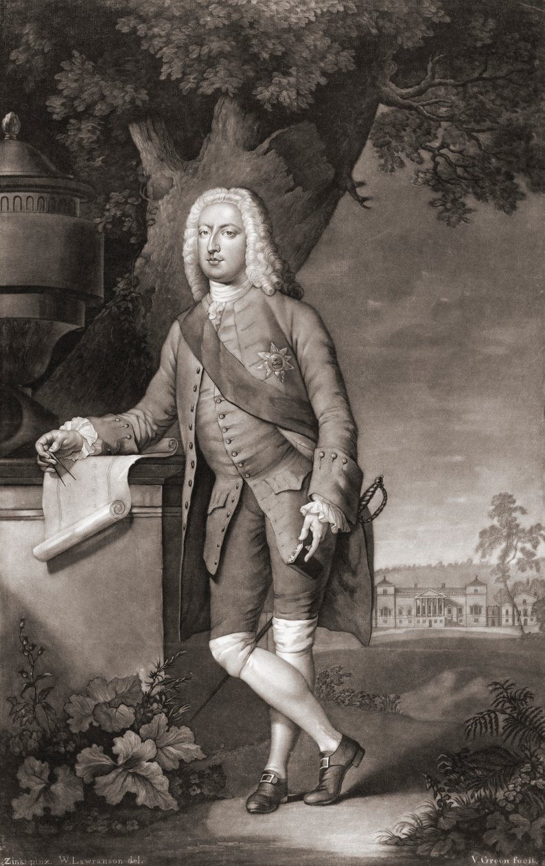 Thomas Coke, comte de Leicester. Portrait. (impression) - Christian Friedrich (after) Zincke