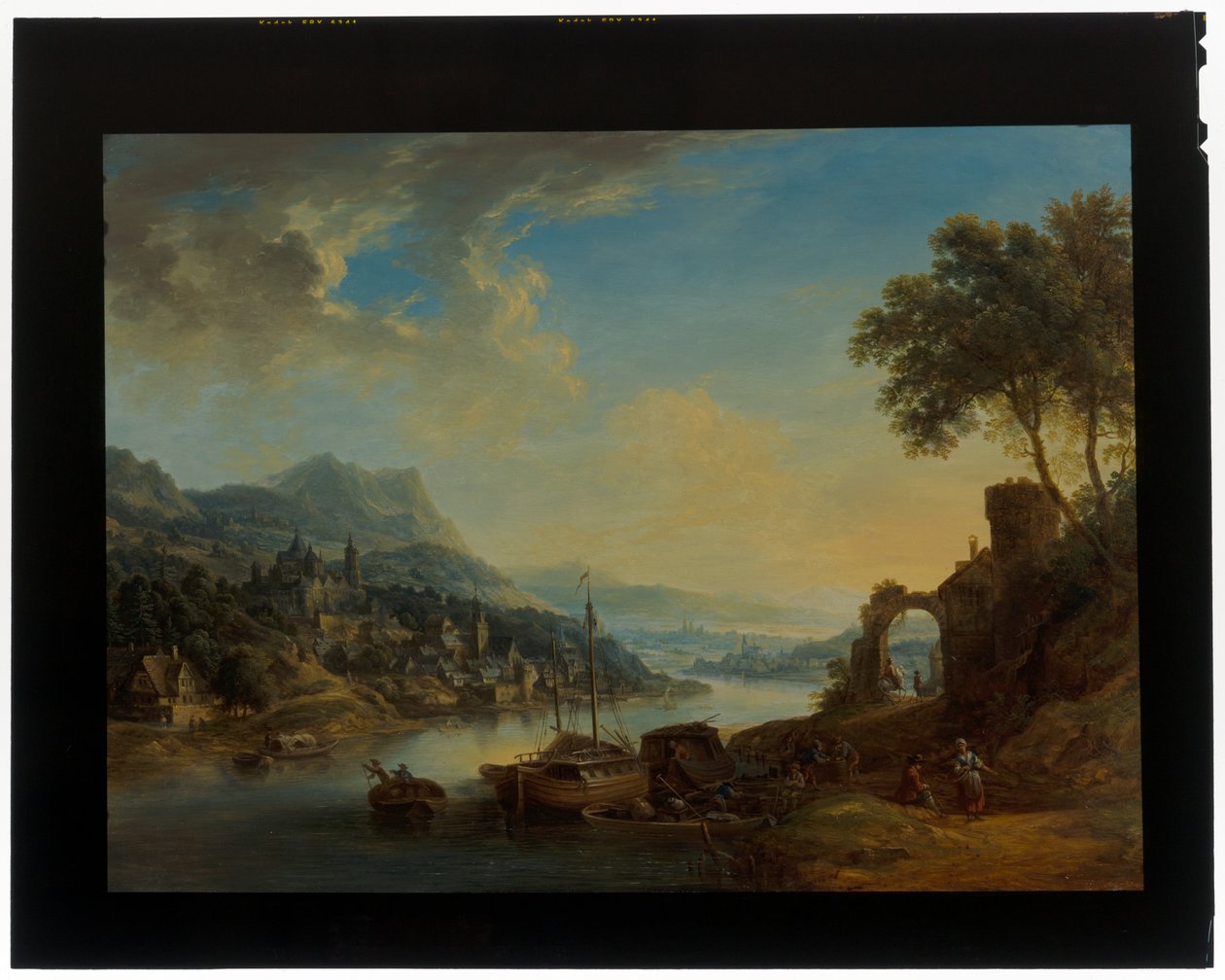 Une paire de paysages rhénans - Christian Georg the Elder Schuetz