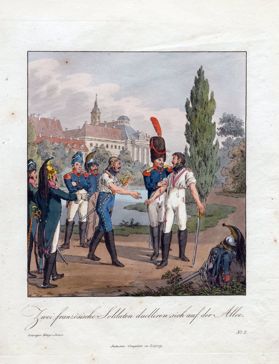 Le duel de deux soldats français - Christian Gottfried Geissler