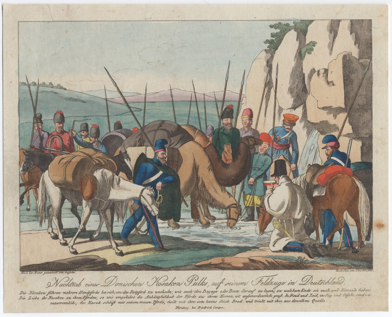 Cosaques du Don se reposant en Allemagne, vers 1814 - Christian Gottfried Heinrich Geissler